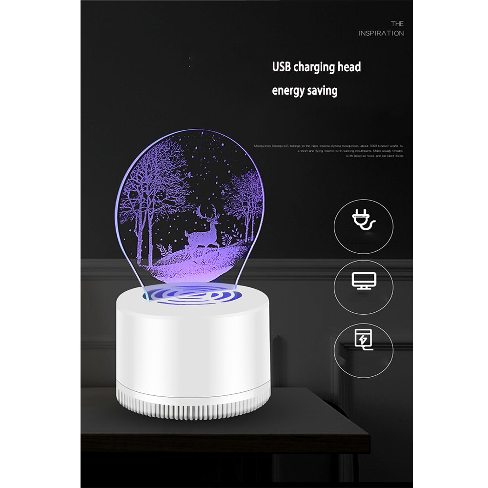 크리 에이 티브 실내 USB 모기 킬러 램프 방사선없이 3D 밤 빛 아기 침실 테이블 빛 모기 구충제 램프